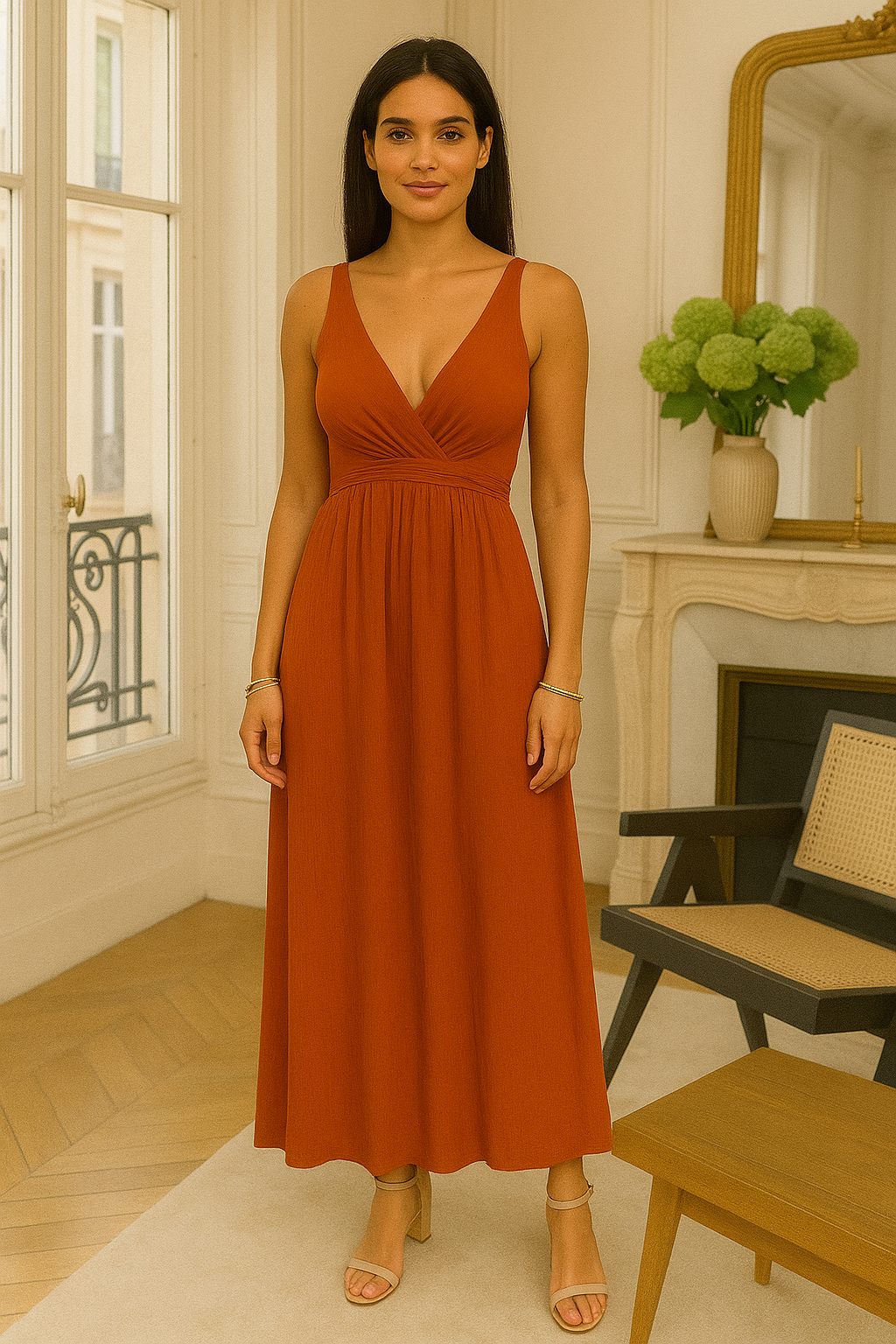 Robe longue en Gaze de coton ANAE